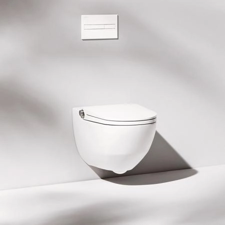 Laufen Cleanet Riva Унитаз-биде подвесной 600х395х405 мм, безободковый у с пультом д/у, с сиденьем, c покрытием LCC , цвет белый матов/хром