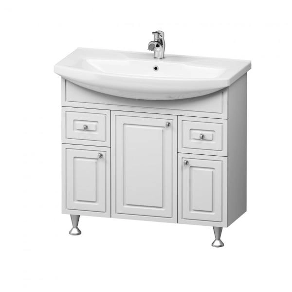 Тумба с раковиной напольная RedBlu by Damixa Palace One M41-FSX0853WG-WCC085 белый глянцевый