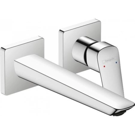 Смеситель Hansgrohe 71256000 Logis Fine для раковины 206 мм, на 2 отв., настен. (внеш. монт. часть) хром