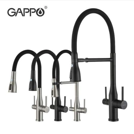 Смеситель Gappo G4399-76 для кухни фильтр д/питьевой воды черный