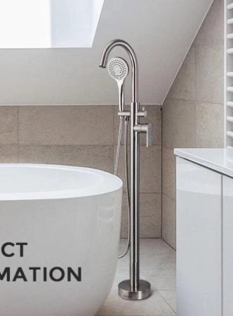 Смеситель Gappo G3099 напольный для ванны, сатин