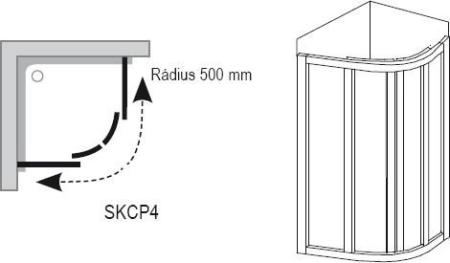 Душевой уголок Ravak SKCP4-80 SABINA белый+Пеаpл