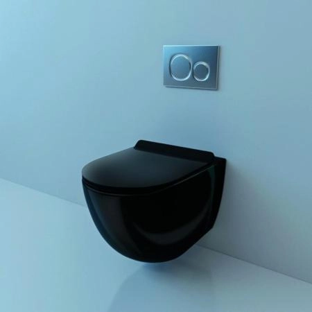 Унитаз ESBANO GARCIA черный глянец безободковый подвесной 550x370x370