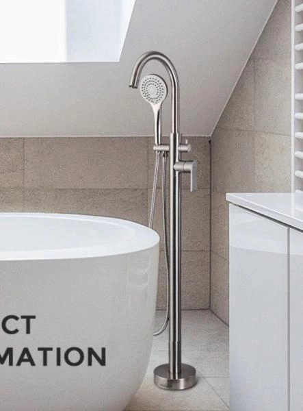 Смеситель Gappo G3099 напольный для ванны, сатин