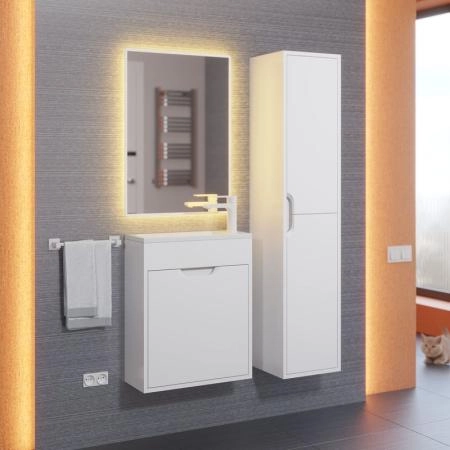 Тумба под раковину для ванной Uperwood Modul 50 см, подвесная, матовая, белая