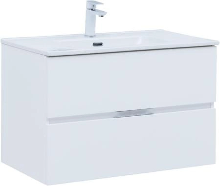 Тумба под раковину Aquanet Алвита New 80 2 ящика, белый матовый