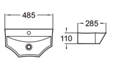 Раковина SantiLine SL-2004 48,5x28,5 подвесная керамическая Белый