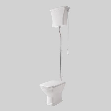 Artceram CIVITAS Унитаз 36х54см., с высоким бачком и трубой хром, с механизмом с цепочкой и ручкой, с сиденьем, микролифт, цвет: белый