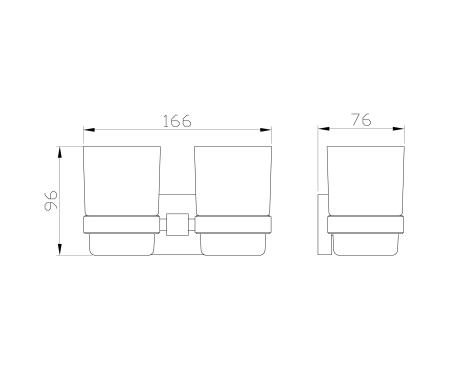 Два стакана для зубных щеток с держателем WONZON & WOGHAND POLO, Темное золото (WW-8928-DG)