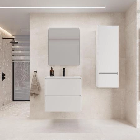 Тумба подвесная Style Line ЛИМА60 эмаль, под раковину LINE 60, 2 ящ., PLUS, белый матовый