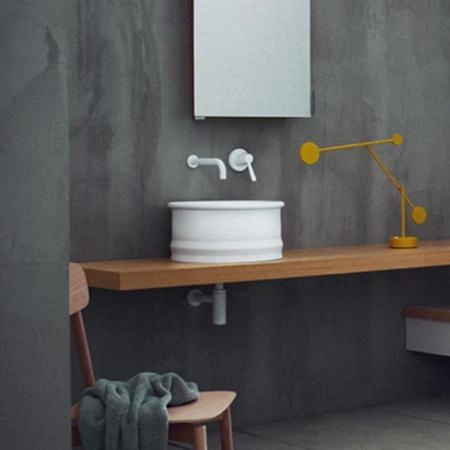 Agape Vieques Раковина 43.5x19 см, без отв., круглая, цвет: белый