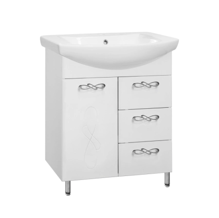 Тумба под раковину Style Line Elfante Венеция 65 (3 ящ.) напольная с ящиками, белая