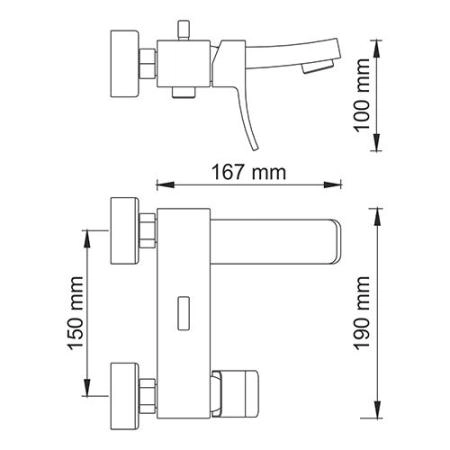 Смеситель для ванны WasserKraft Exter 1601 бронза