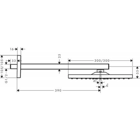 Hansgrohe Raind.E 300 1j Верхний душ, 30х30см., с настенным держателем, цвет: хром