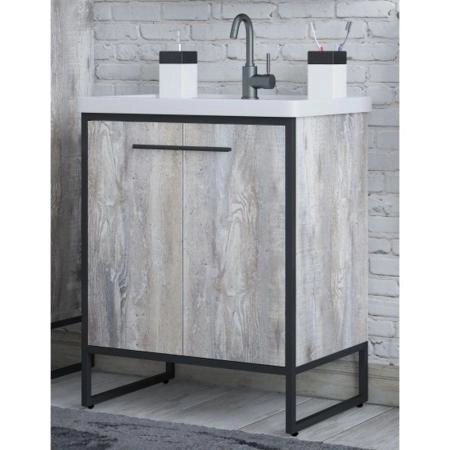 Тумба под раковину Corozo Айрон 60, черный/антик