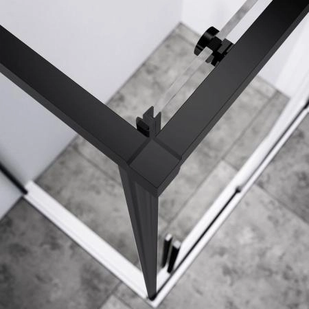 Душевой уголок Vincea Slim-N VSR-4SN8011CLB, 1100*800, черный, стекло прозрачное