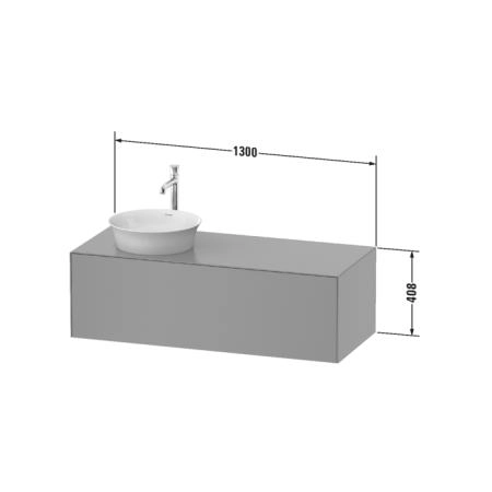 Duravit White Tulip Тумбочка подвесная 130x55х40.8см., раковина, 1 выдвижной ящик, цвет: белый высокоглянцевый