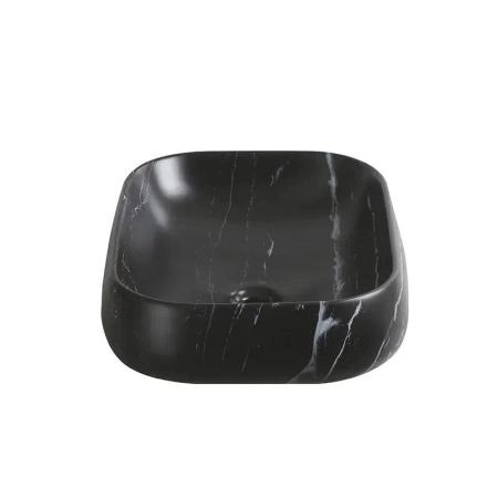 Раковина Cerutti SPA CR0086 MMB2 накладная, мрамор матовый черный, прямоугольная 565х400х145