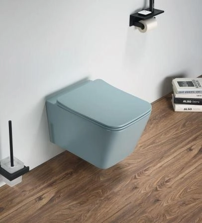 Унитаз Ceramalux 5170MLG подвесной безободковый сиденье микролифт зеленый матовый 520x350x345