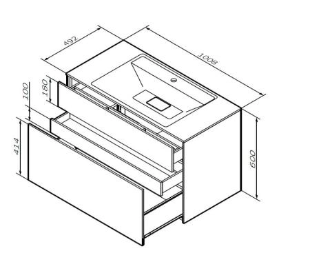 Тумба под раковину подвесная AM.PM Inspire 2.0 M50AFHX1003EGM элегантный серый матовый