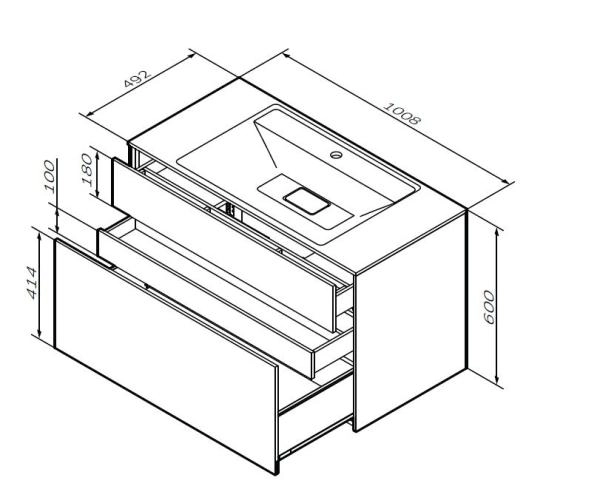 Тумба под раковину подвесная AM.PM Inspire 2.0 M50AFHX1003EGM элегантный серый матовый