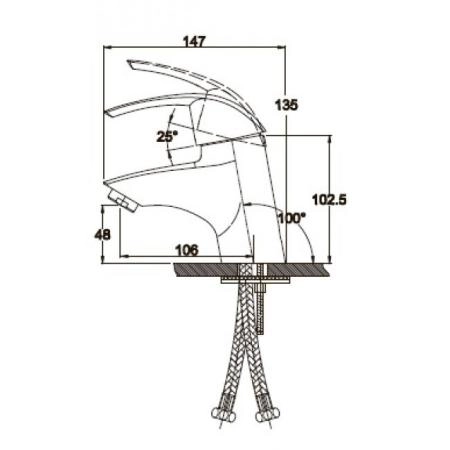 Смеситель для раковины KAISER Nova (23011) хром