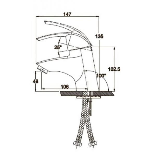 Смеситель для раковины KAISER Nova (23011) хром