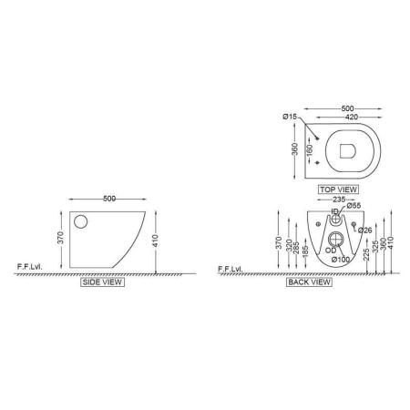 Унитаз Jaquar Continental безободковый подвесной сиденье микролифт (CNS-WHT-963SPP)
