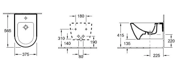 Биде Villeroy & Boch Subway 2.0 54000001 подвесное белый альпин