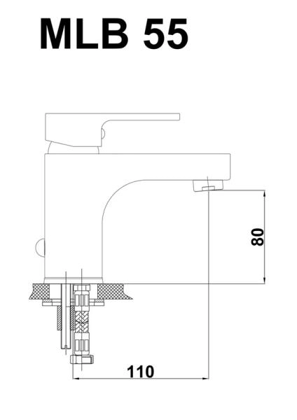 Смеситель для раковины GPD SOLUS MLB55 хром