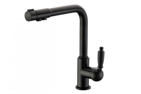 Смеситель для кухни ZORG (ZR 320 YF-33 ЧЕРНЫЙ МЕТАЛЛ) под фильтр черный