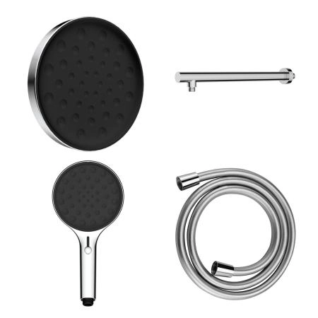 Комплект для душа Vincea Inspire VSHH-3I2AHCH, Верхний душ Vincea  с держателем, ручной душ с шлангом, хром