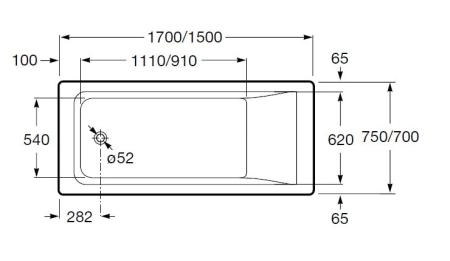 Ванна Roca Easy ZRU9302899 1700x750x450