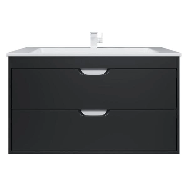 Тумба под раковину для ванной Uperwood Modul 100 см, подвесная, матовая, черная