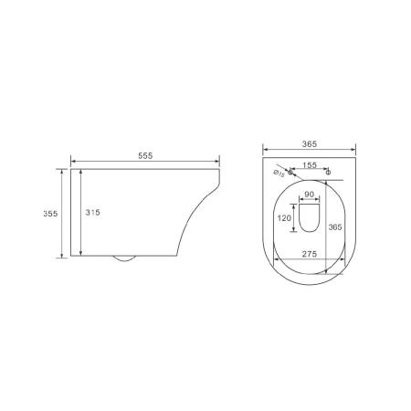 Унитаз подвесной Vincea Edge-M VT1-37 безободковый, цвет белый, ультратонкое soft-close сиденье