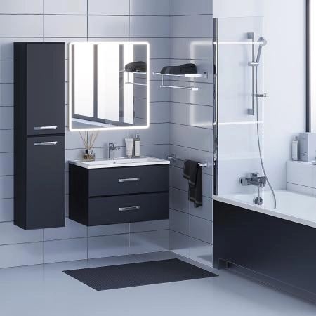 Тумба под раковину для ванной Uperwood Foster 80 см, подвесная, черная