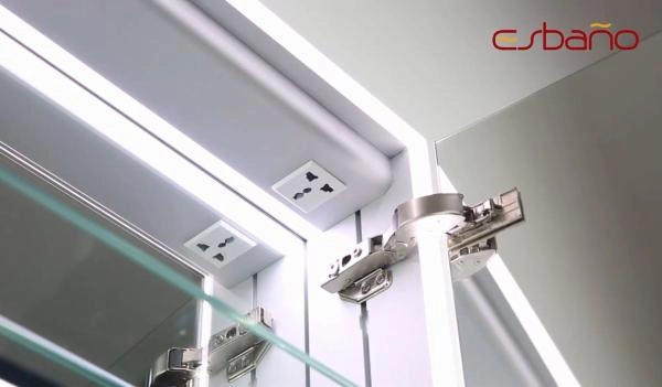 Зеркальный шкаф ESBANO ES-5010NS LED подсветка с розеткой 1000x700X140