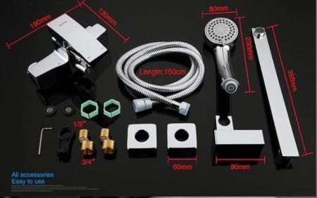 Смеситель Gappo G2207 для ванны длинный излив, хром