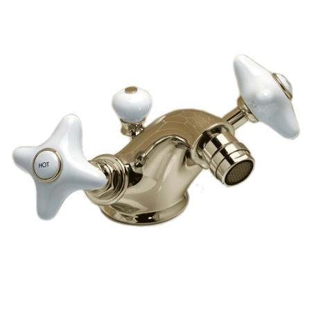 Devon&Devon WHITE ROSE Смеситель для биде на 1 отв,с донным клапаном,цвет золото