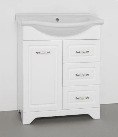 Тумба под раковину Style Line Elfante Олеандр-2 65 (3 ящ.) напольная с ящиками, белая