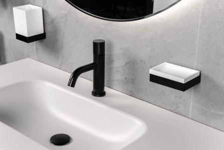 Мыльница Boheme настенная Qubic Matt Black 10723-B