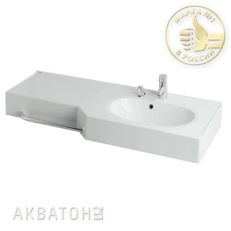 Акватон раковина Отель 127 см правая с навесами цвет белый