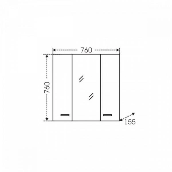 Зеркальный шкаф СаНта Омега 75 107005, с подсветкой