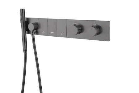 Смеситель ZODIAC Boheme THERMO с ручным душем GUN METAL 133-SYS-GM