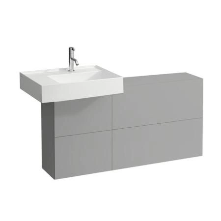 Laufen Kartell Тумба под раковину слева, 120х27х61см, с 1 дверцей и 2 створками, подвесная, покрытие LLC, цвет: сланцево-серый