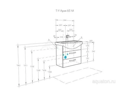 Тумба под раковину Акватон Ария 65 М цвет белый