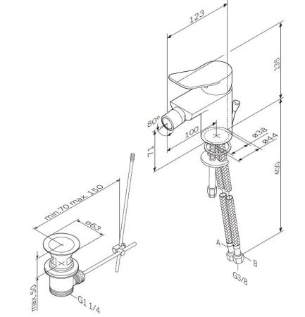 Смеситель для биде AM.PM X-Joy F85A83100 хром