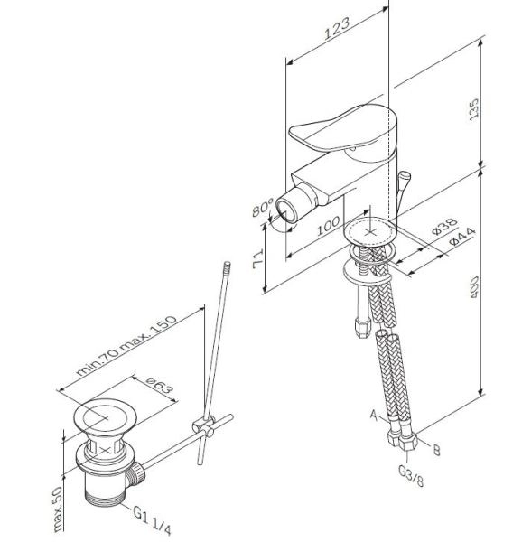 Смеситель для биде AM.PM X-Joy F85A83100 хром