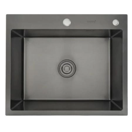 Кухонная мойка Gappo GS6050-6 600x500x215mm 0.8мм с коландером Черный