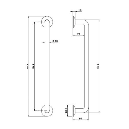 Nicolazzi Accessori Grab Bar Поручень 61.4см., подвесной, цвет: Copper Plated